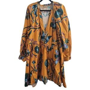 Anthropologie Let Me Be Forever That Girl Printed Tunic Dress 3X Boho Floral